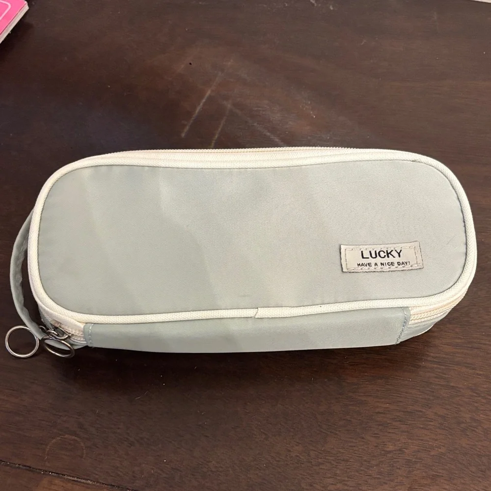 Lucky Brand Light Gray Pencil Case